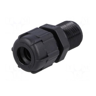 Cable gland | with long thread | PG9 | IP68 | polyamide | black