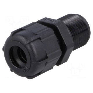 Cable gland | with long thread | PG9 | IP68 | polyamide | black