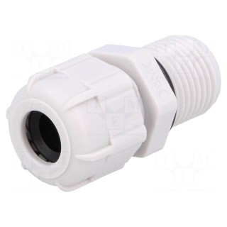 Cable gland | with long thread | PG9 | IP68 | polyamide | grey | UL94V-2