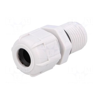 Cable gland | with long thread | PG9 | IP68 | Mat: polyamide | grey