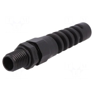 Cable gland | with strain relief | M12 | 1.5 | IP68 | polyamide | black
