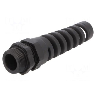 Cable gland | with strain relief | PG16 | IP68 | polyamide | black