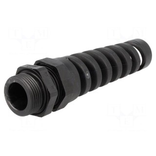 Cable gland | with strain relief | PG16 | IP68 | polyamide | black