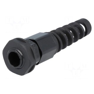 Cable gland | with strain relief | PG7 | IP68 | polyamide | black