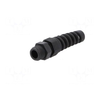Cable gland | with strain relief | PG7 | IP68 | polyamide | black