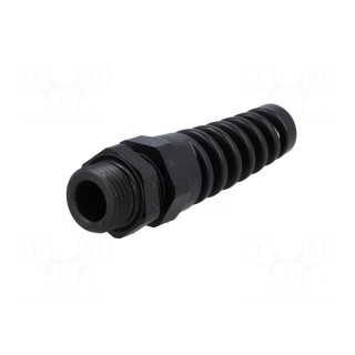 Cable gland | with strain relief | PG9 | IP68 | Mat: polyamide | black