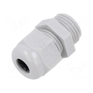 Cable gland | without nut | M16 | 1.5 | IP68 | polyamide | light grey