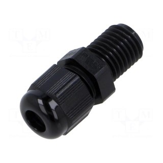 Cable gland | without nut,with long thread | M12 | 1.5 | IP68 | black