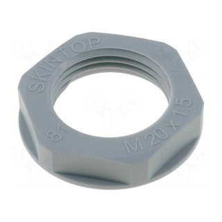 Nut | M20 | polyamide | UL94V-2 | 27mm | grey | -20÷100°C | Thread: metric