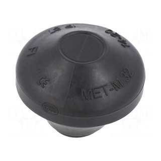Grommet | elastomer thermoplastic TPE | black | 14÷20mm | IP67 | MET-M