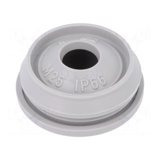 Grommet | elastomer thermoplastic TPE | grey | Holes no: 1 | -35÷60°C