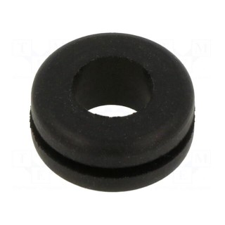 Grommet | Ømount.hole: 11.1mm | Øhole: 7.92mm | rubber | black