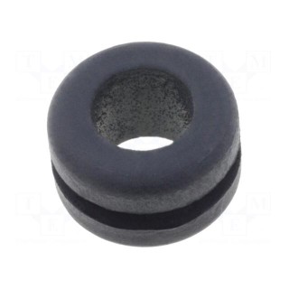 Grommet | Ømount.hole: 11mm | Øhole: 8mm | caoutchouc | -30÷90°C | black