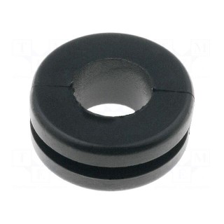 Grommet | Ømount.hole: 11mm | Øhole: 8mm | PVC | black | -30÷60°C