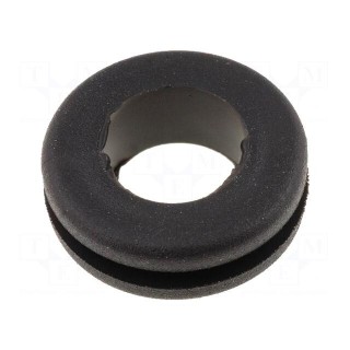 Grommet | Ømount.hole: 11mm | Øhole: 8mm | rubber | black | -40÷135°C