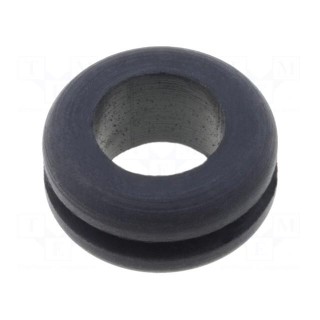 Grommet | Ømount.hole: 11mm | Øhole: 9mm | caoutchouc | black | -30÷90°C