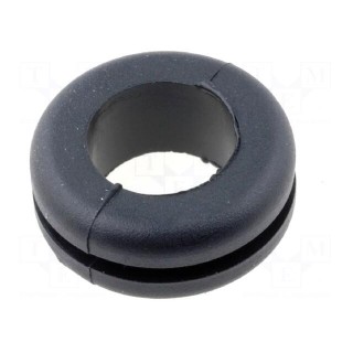 Grommet | Ømount.hole: 12.5mm | Øhole: 9.5mm | black | -40÷135°C