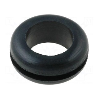 Grommet | Ømount.hole: 12.7mm | Øhole: 9.5mm | rubber | black