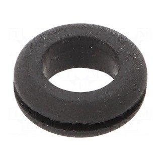 Grommet | Ømount.hole: 14.27mm | Øhole: 11.1mm | rubber | black