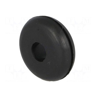 Grommet | Ømount.hole: 14mm | Øhole: 6mm | rubber | black