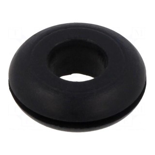 Grommet | Ømount.hole: 15.88mm | Øhole: 9.52mm | rubber | black