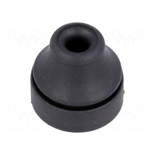 Grommet | Ømount.hole: 16mm | TPE (thermoplastic elastomer) | black