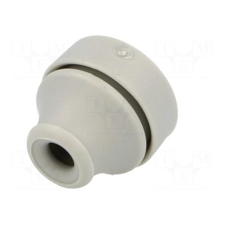 Grommet | Ømount.hole: 16mm | TPE (thermoplastic elastomer) | grey