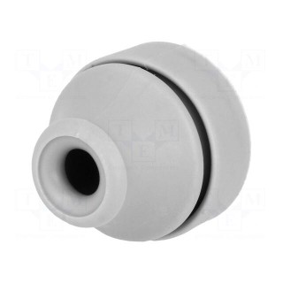 Grommet | Ømount.hole: 16mm | elastomer thermoplastic TPE | grey