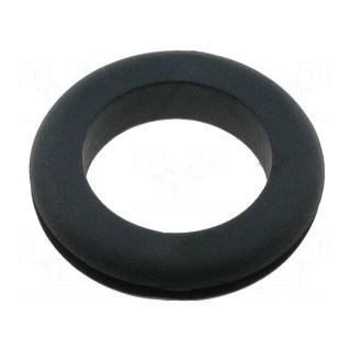 Grommet | Ømount.hole: 17.1mm | Øhole: 14.2mm | black | -40÷135°C