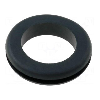 Grommet | Ømount.hole: 17.5mm | Øhole: 14.2mm | rubber | black