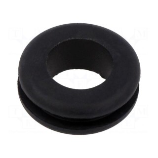 Grommet | Ømount.hole: 18mm | Øhole: 12mm | black | -40÷125°C | EPDM