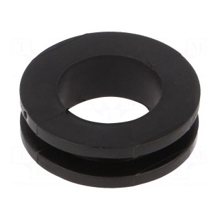 Grommet | Ømount.hole: 18mm | Øhole: 14mm | PVC | black | -30÷60°C