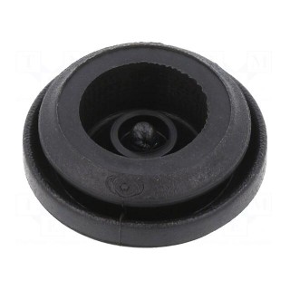 Grommet | Ømount.hole: 20mm | elastomer thermoplastic TPE | black