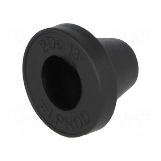 Grommet | Ømount.hole: 21mm | rubber | black | Panel thick: max.2mm