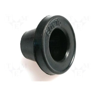 Grommet | Ømount.hole: 23mm | rubber | black | Panel thick: max.2mm
