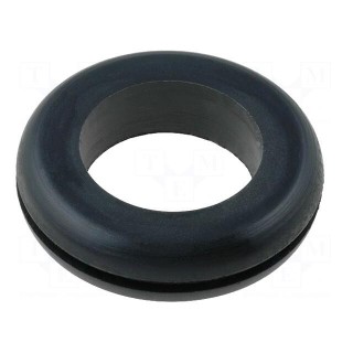 Grommet | Ømount.hole: 25.2mm | Øhole: 18.5mm | rubber | black