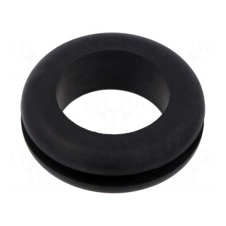 Grommet | Ømount.hole: 27mm | Øhole: 21mm | black | -40÷125°C | EPDM