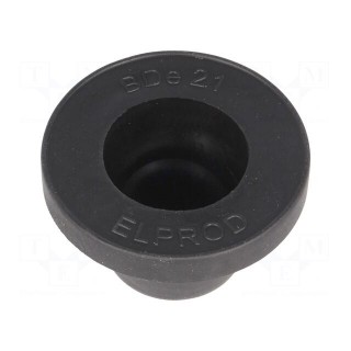 Grommet | Ømount.hole: 29mm | rubber | black | Panel thick: max.2mm