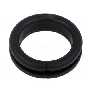 Grommet | Ømount.hole: 31mm | Øhole: 25mm | black | 0÷80°C | PVC