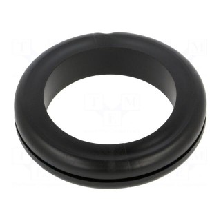 Grommet | Ømount.hole: 37mm | Øhole: 31.2mm | black | 0÷80°C | PVC