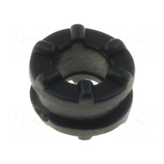 Grommet | Ømount.hole: 4.3mm | black | Panel thick: max.1.5mm | H: 4mm