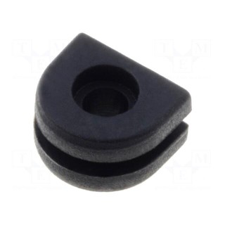 Grommet | Ømount.hole: 4.52mm | Øhole: 1.5mm | rubber | black
