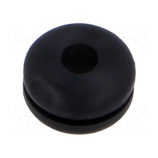 Grommet | Ømount.hole: 4.8mm | Øhole: 2.8mm | black | -40÷135°C | UL94HB