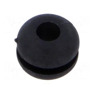 Grommet | Ømount.hole: 4.8mm | Øhole: 3.2mm | black | -40÷135°C | UL94HB