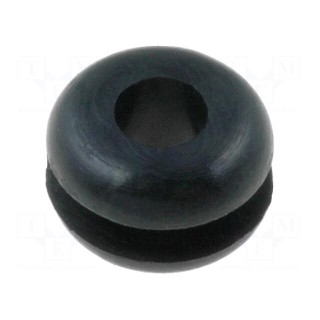 Grommet | Ømount.hole: 4.8mm | Øhole: 3.2mm | rubber | black