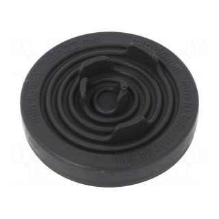 Grommet | Ømount.hole: 40mm | TPE (thermoplastic elastomer) | black