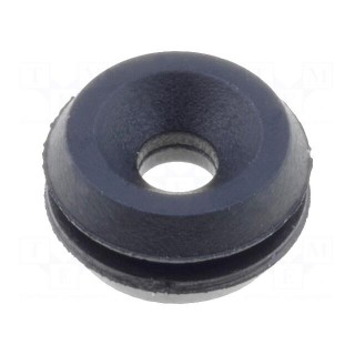Grommet | Ømount.hole: 5.8mm | Øhole: 2.33mm | rubber | black