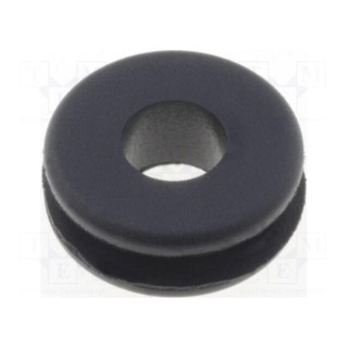 Grommet | Ømount.hole: 5mm | Øhole: 3.1mm | rubber | black