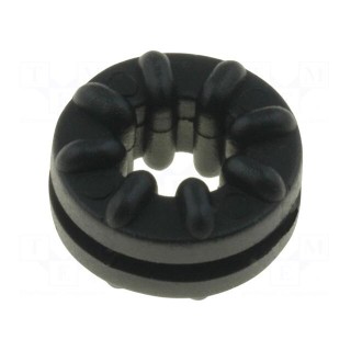 Grommet | Ømount.hole: 6.3mm | black | Panel thick: max.1.2mm