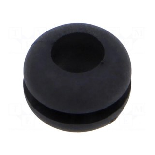 Grommet | Ømount.hole: 6.4mm | Øhole: 4.8mm | black | -40÷135°C | UL94HB